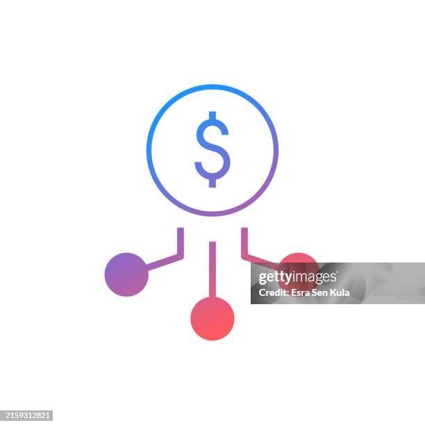 income distribution gradient color solid line icon design - copper gradient stock illustrations