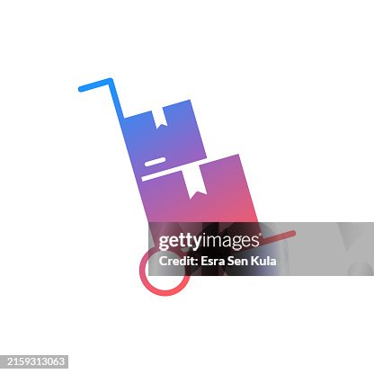 Warehouse Trolley Gradient Color Solid Line Icon Design Warehouse Trolley Gradient Color Solid Line Icon Design