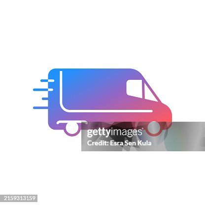 Fast Delivery Gradient Color Solid Line Icon Design Fast Delivery Gradient Color Solid Line Icon Design
