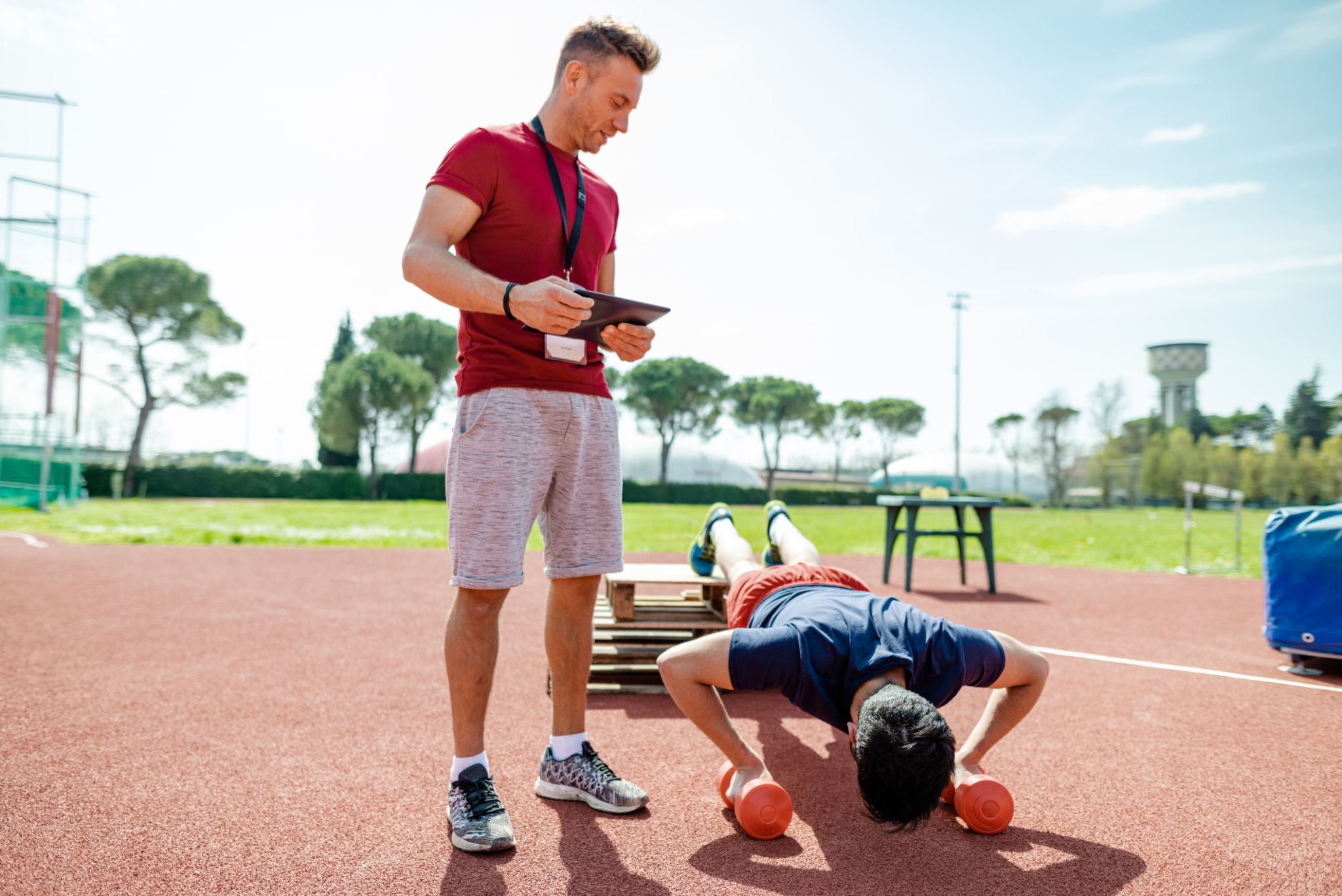 young athlete training