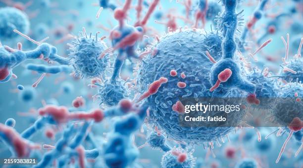 microscopic blue bacteria background - micro organism stock pictures, royalty-free photos & images