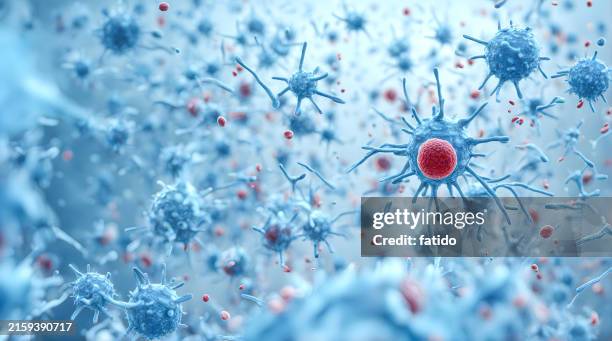 microscopic blue bacteria background - sida fotografías e imágenes de stock