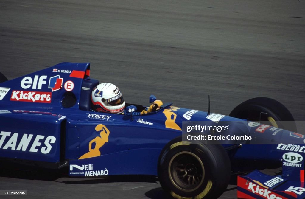 Martin Brundle Ligier JS41 Mugen Honda During The Hungarian GP At martin-brundle-ligier-js41-mugen-honda-during-the-hungarian-gp-at