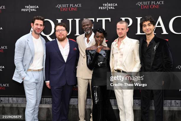 John Krasinski, Michael Sarnoski, Malik Yoba, Lupita Nyong'o, Joseph Quin and Alex Wolff attend Paramount's "A Quiet Place: Day One" New York...