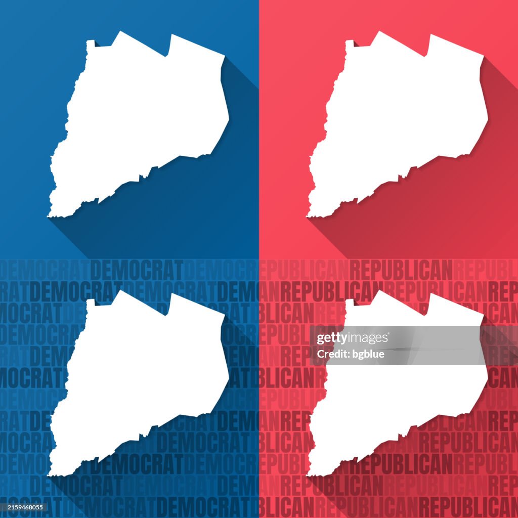 Otsego County, New York. Maps on blue and red backgrounds