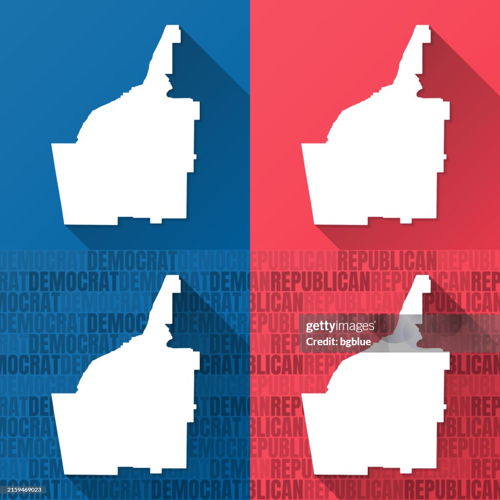 Floyd County, Georgia. Maps on blue and red backgrounds