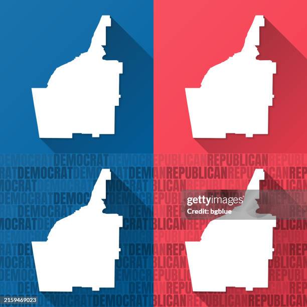 floyd county, georgia. maps on blue and red backgrounds - rome georgia stock illustrations