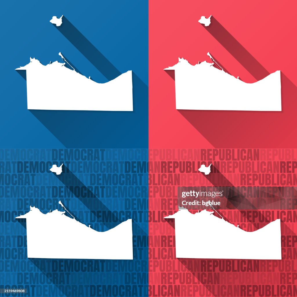Erie County, Ohio. Maps on blue and red backgrounds