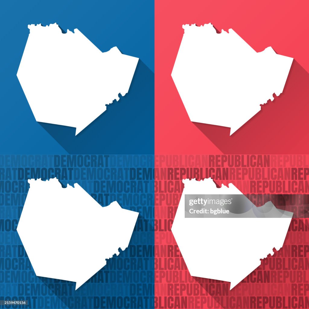 Warren County, Kentucky. Maps on blue and red backgrounds