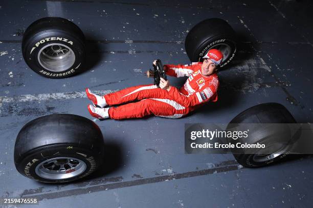 Fernando Alonso during a filming day during the Ferrari Pre-Season Filming Day at Circuito de Jerez on Tuesday February 16, 2010 in Jerez de la...