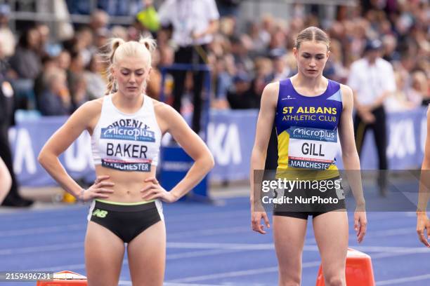 Ellie Baker is competing in the 800m with Phoebe Gill during the Microplus UK Athletics Championships at the Manchester Regional Arena in Manchester,...