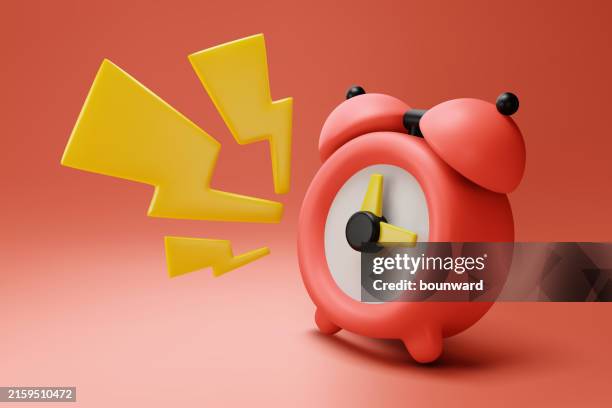 bildbanksillustrationer, clip art samt tecknat material och ikoner med 3d alarm clock. vector - väckarklocka