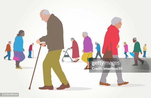group of elderly or old age people - nursing home stock illustrations