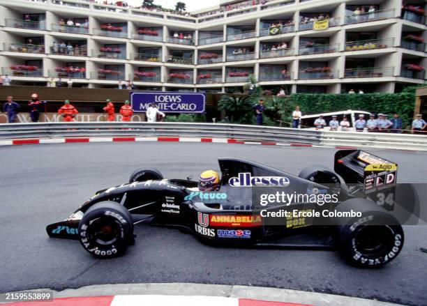 Roberto Moreno, Andrea Moda S921 Judd during the Monaco GP at Monte Carlo on May 31, 1992 in Monte Carlo, Monaco.