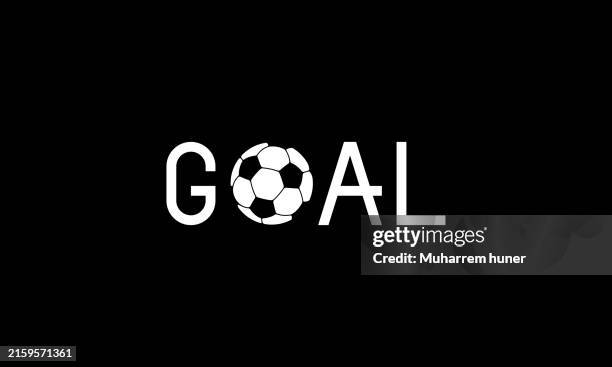vector creative goal typography and logo. goal in soccer match. - soccer logo stock illustrations
