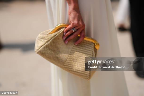 Close-up view of a bag, outside Elie Saa, during the Haute Couture Fall/Winter 2024/2025 as part of Paris Fashion Week on June 26, 2024 in Paris,...
