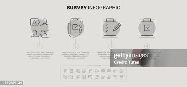 survey infographic: simplifying data collection and analysis - simplifying data stock illustrations