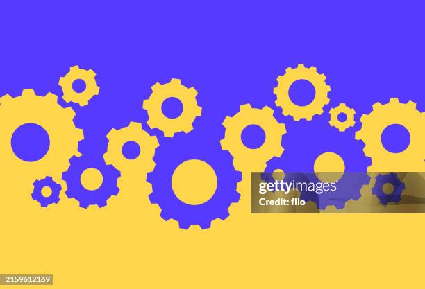 bildbanksillustrationer, clip art samt tecknat material och ikoner med gear machinery process modern shapes transition background pattern design - på gränsen