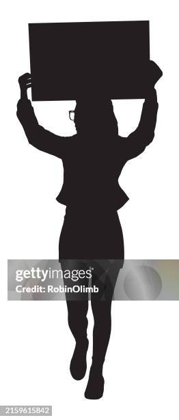 young woman protesting - protestor stock illustrations