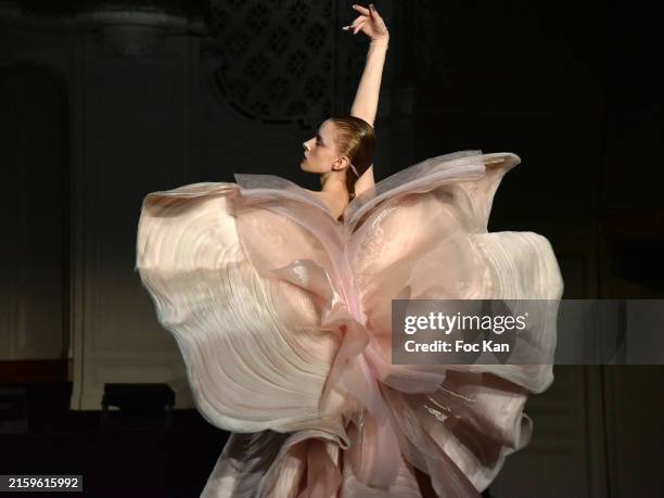 Model walks the runway during the Cheney Chan Haute Couture Fall/Winter 2024-2025 show as part of Paris Fashion Week on June 27, 2024 in Paris,...