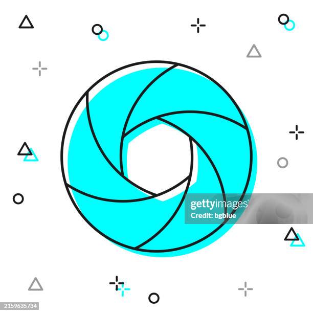 camera shutter. line icon on white background - aperture stock illustrations