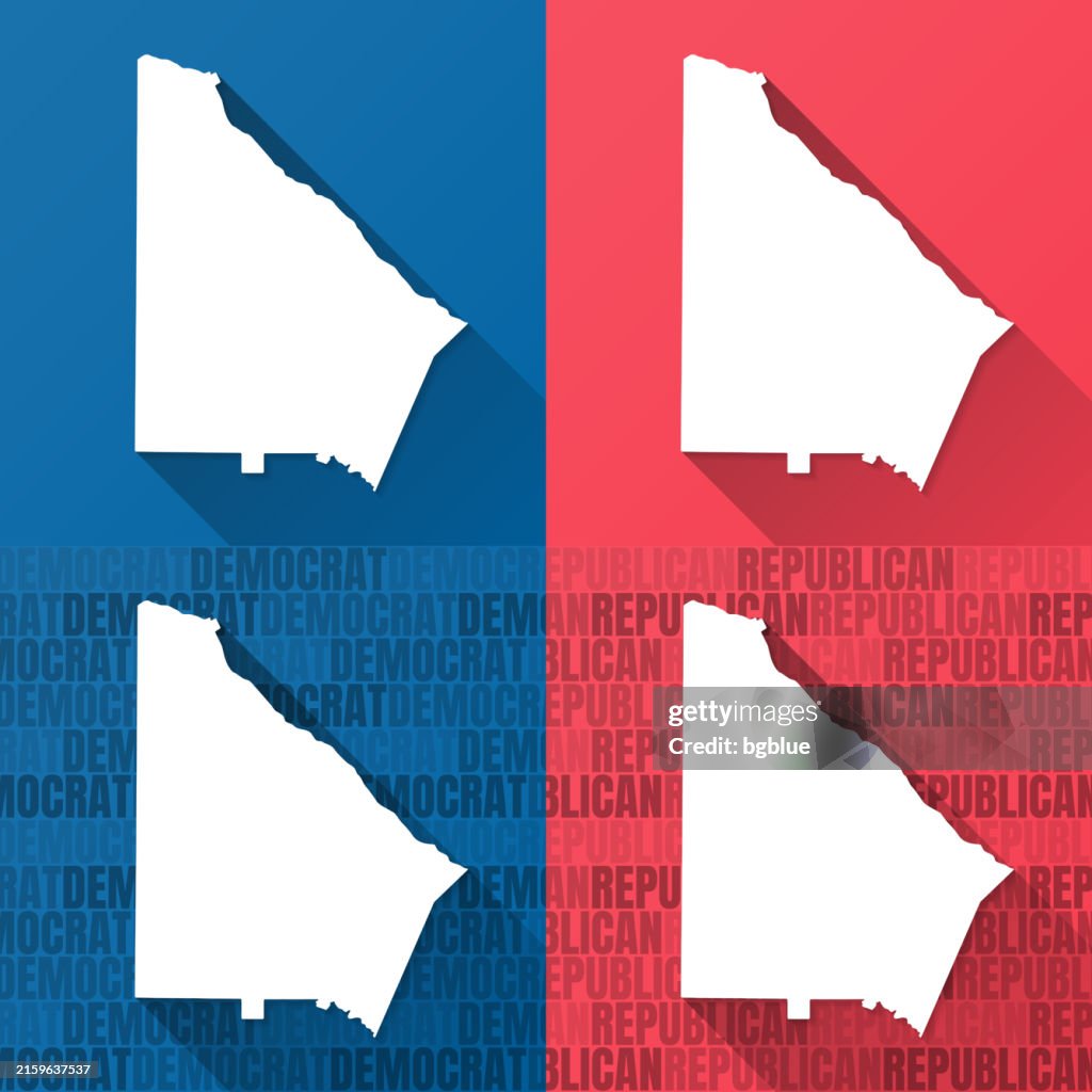 DeKalb County, Georgia. Maps on blue and red backgrounds