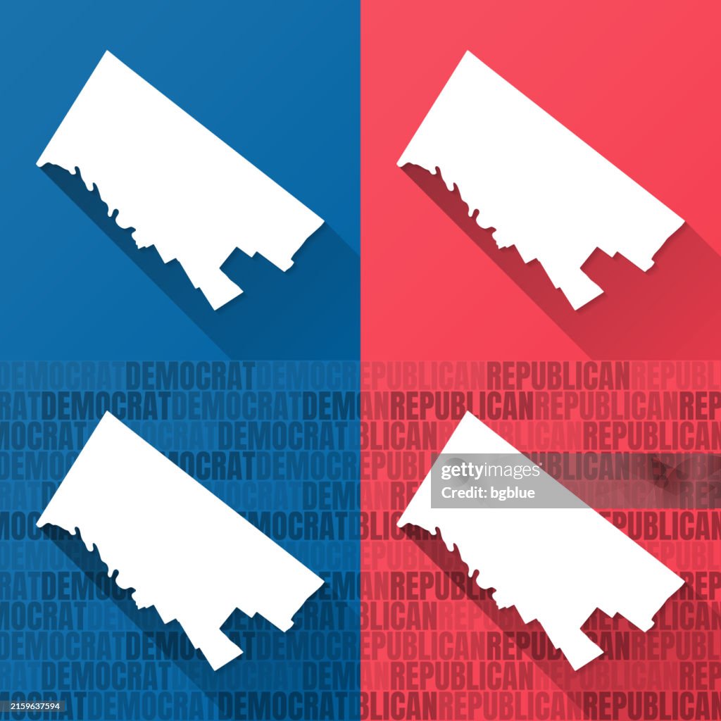 Montgomery County, Pennsylvania. Maps on blue and red backgrounds
