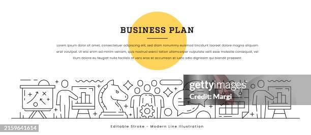 modern line illustration of business plan concepts - org chart background stock illustrations