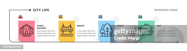city life timeline infographic template - empty stadium stock illustrations