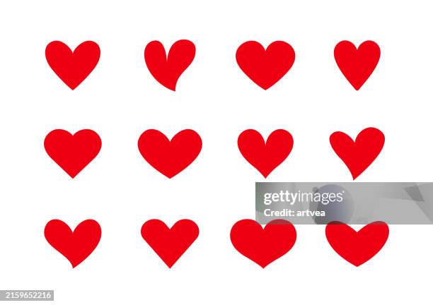 illustrazioni stock, clip art, cartoni animati e icone di tendenza di cuori forme icone - simbolo-di-cuore