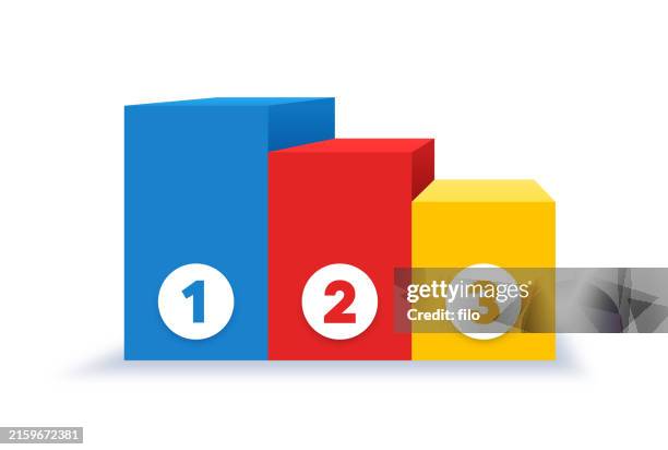 erster zweiter zweiter dritter platz siegerpodest - militärischer dienstgrad stock-grafiken, -clipart, -cartoons und -symbole