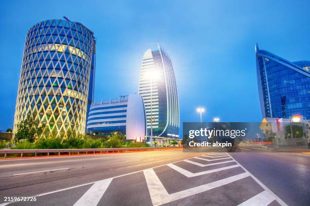business district of sofia, bulgaria - bulgaria skyline stock pictures, royalty-free photos & images