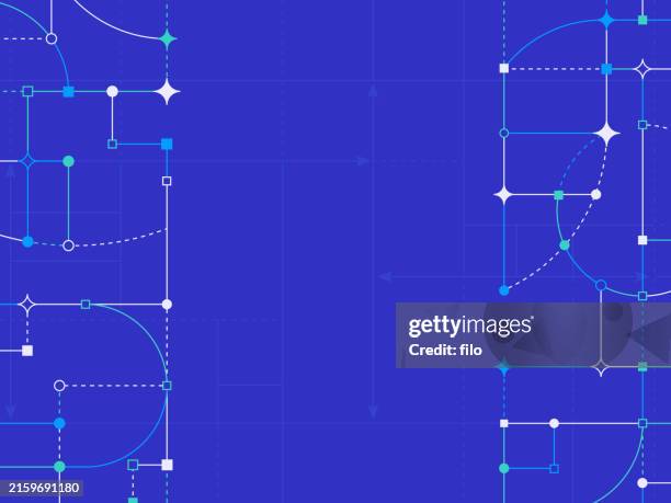 modern blueprint prototype design abstract edge frame background - slide layouts stock illustrations
