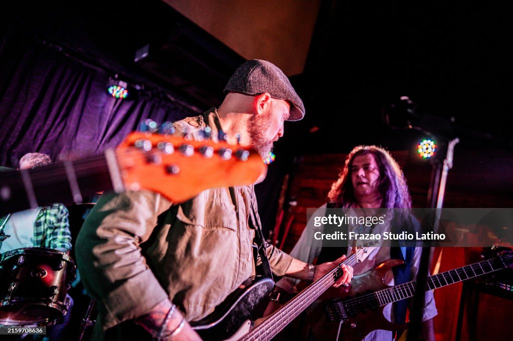Rock band performing on stage