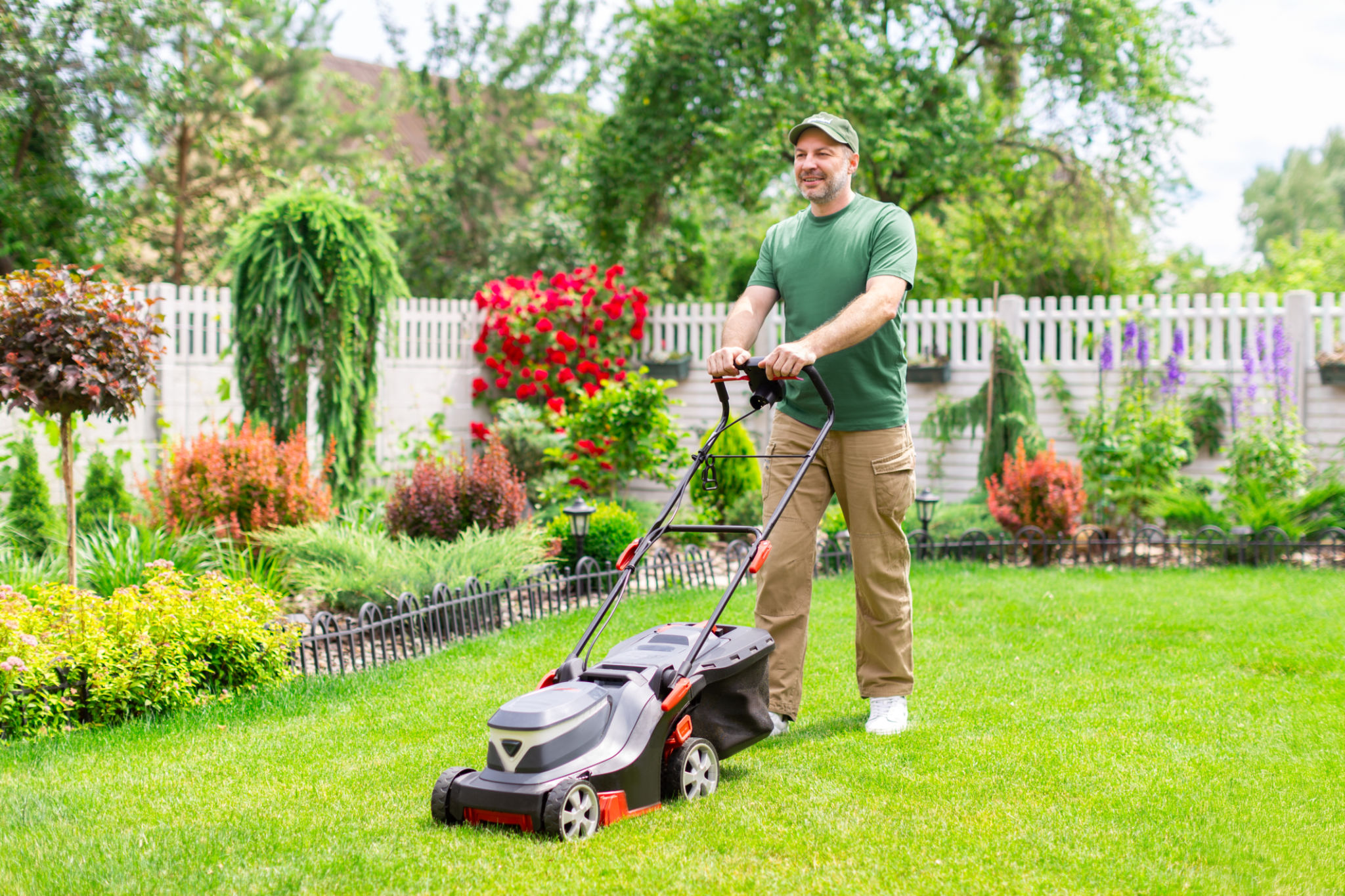 green lawn mower