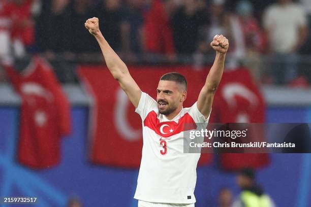 Merih Demiral of Turkey celebrates scoring the second goal during the UEFA EURO 2024 round of 16 match between Austria and Turkiye at Football...