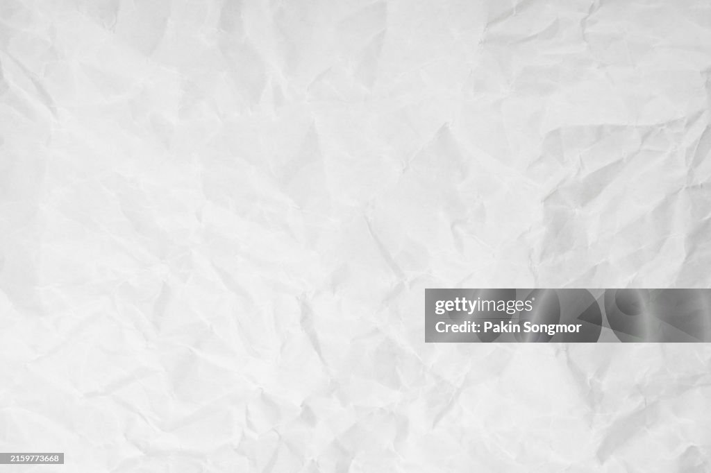 Texture Of Crumpled White Paper Use for Background.