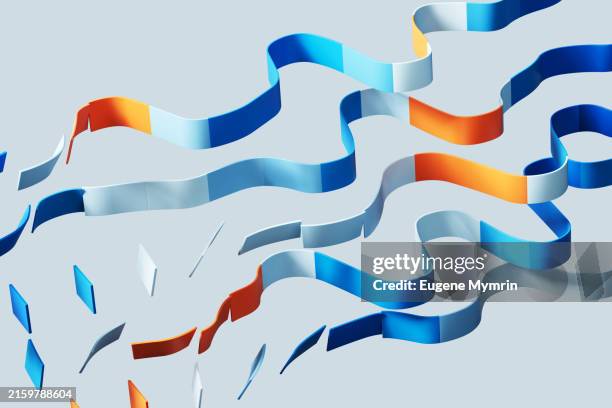 bright multicolored, ribbon-like strips - large language model stockfoto's en -beelden