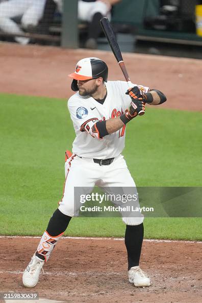 Cowser Colton Cowser of the Baltimore Orioles prepares for a pitch during a ...