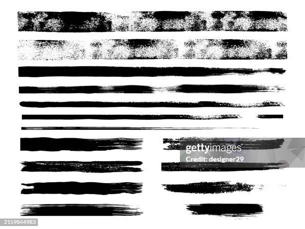 brush strokes vector set. - dry brushing stock illustrations