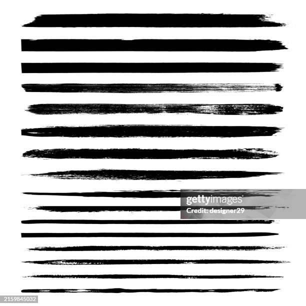 pinselstriche vektor-set. - bürsten stock-grafiken, -clipart, -cartoons und -symbole