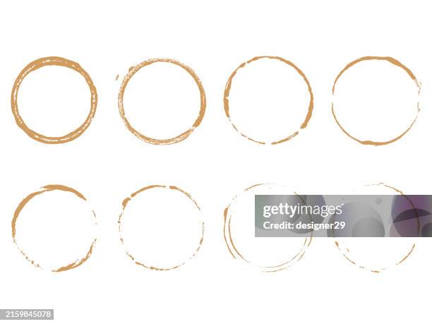bildbanksillustrationer, clip art samt tecknat material och ikoner med coffee stains vector set. - coffee