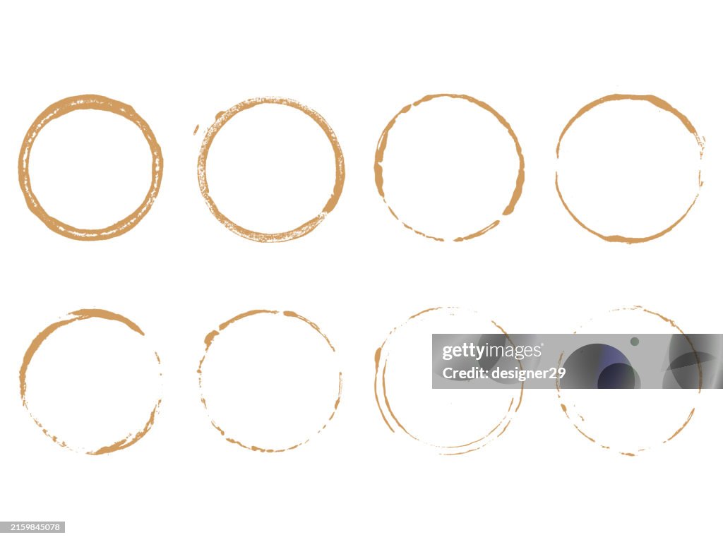 Coffee Stains Vector Set.