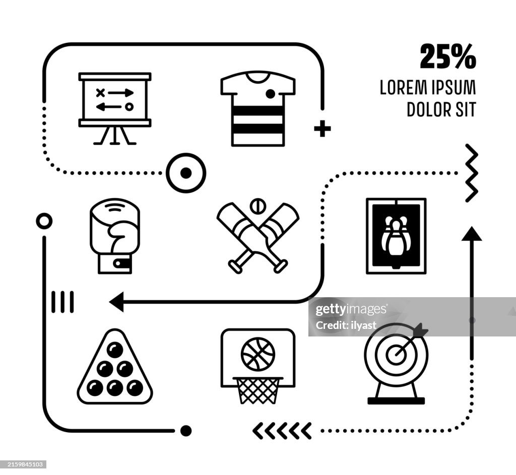 Mini Infographic Design With Editable Icons for Team Sports