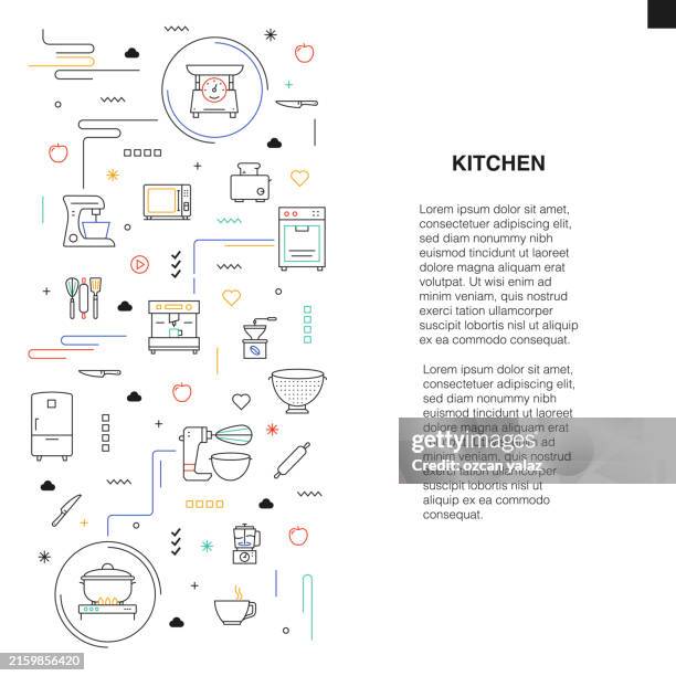 kitchen related vector design concept. - kitchen surface stock illustrations