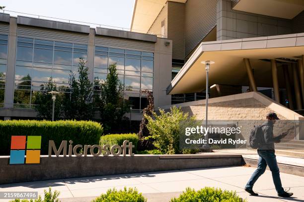 Mircosoft Computer Lab Headquarters A sign is seen at the Microsoft headquarters on July 3, 2024 in... News ...