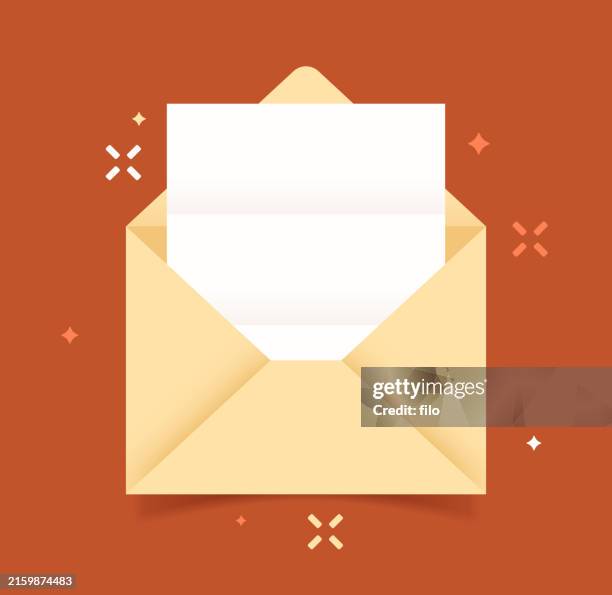 bildbanksillustrationer, clip art samt tecknat material och ikoner med open envelope letter - kuvert