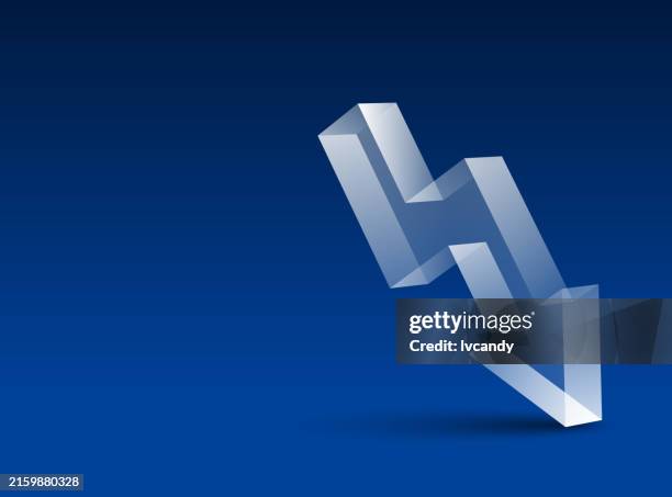 glass arrow decline - reduce waste infographic stock illustrations