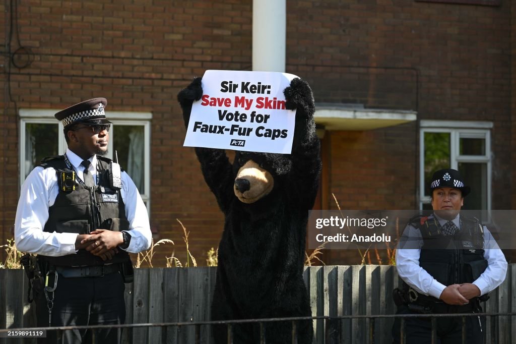 Animal rights activist protests in London