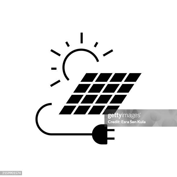 bildbanksillustrationer, clip art samt tecknat material och ikoner med solar energy solid icon design. suitable for infographics, web pages, mobile apps, ui, ux, and gui design. - solenergi